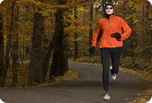 runner in an autumn backdrop