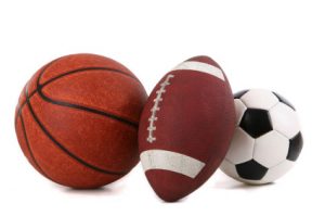 basketball, football, soccer ball